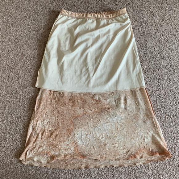 A-line Crepe Tie Dye Faded Below Knee Lined Skirt - Picture 12 of 15